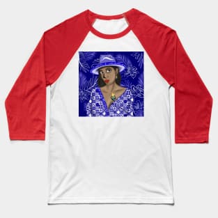 black caribbean woman in panama hat and talavera arts Baseball T-Shirt